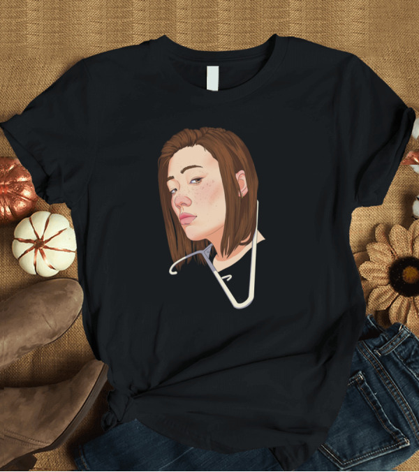 T-Shirt: Portrait with White Hanger and Freckled Face T-Shirt Portrait with White Hanger and Freckled Face T-Shirt