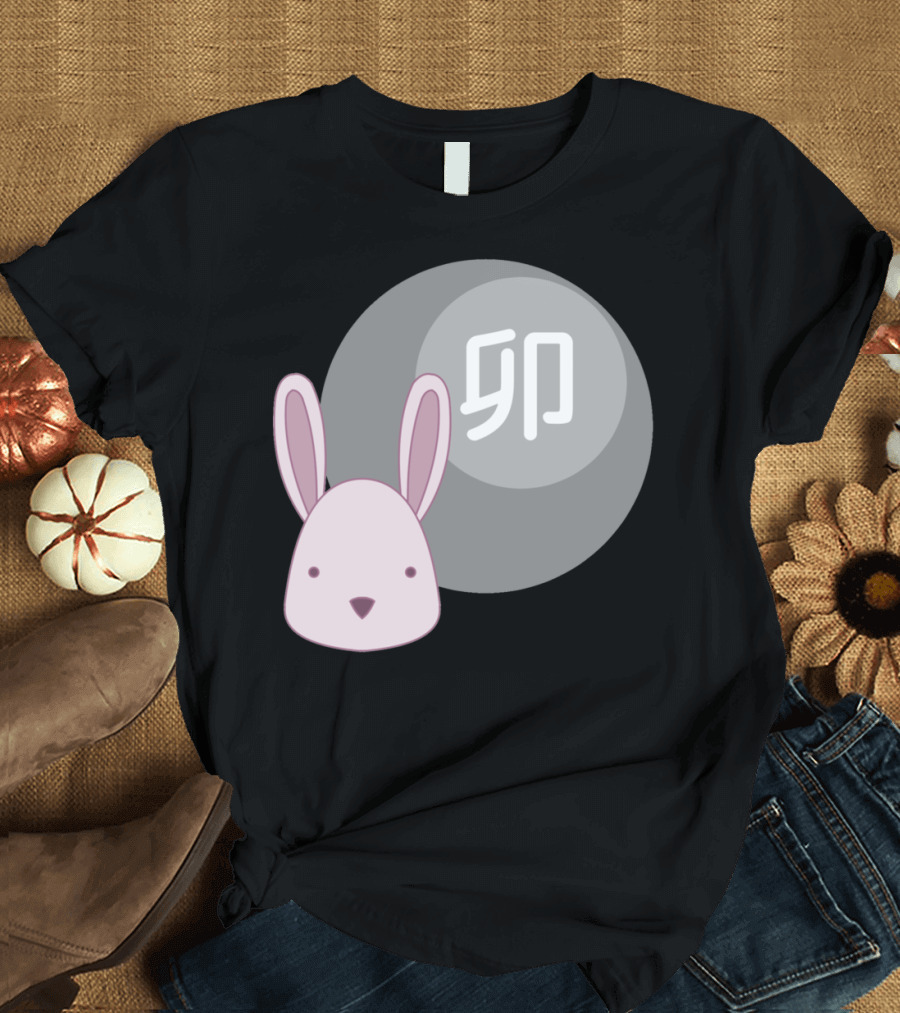 Junishi Zodiac Rabbit with Kanji T-Shirt