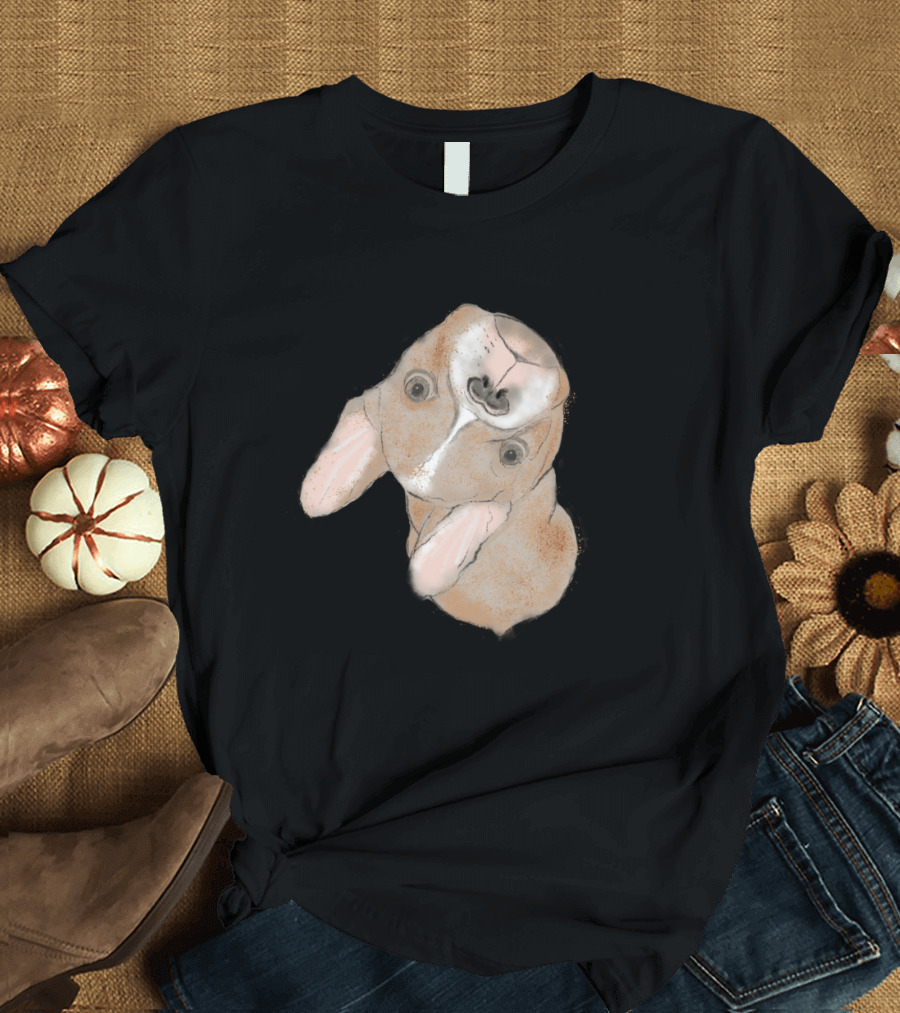 French Bulldog Drawn Curiously Peeking Upward T-Shirt