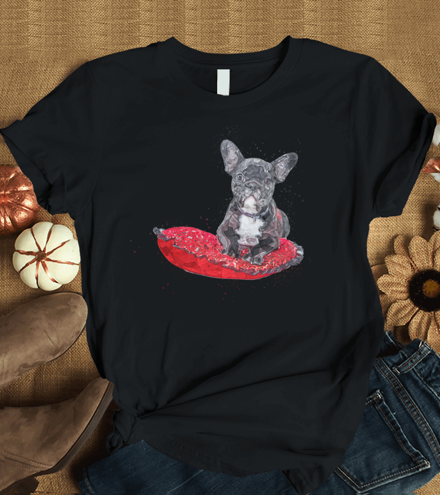 French Bulldog Lowpoly Red Cushion T-Shirt