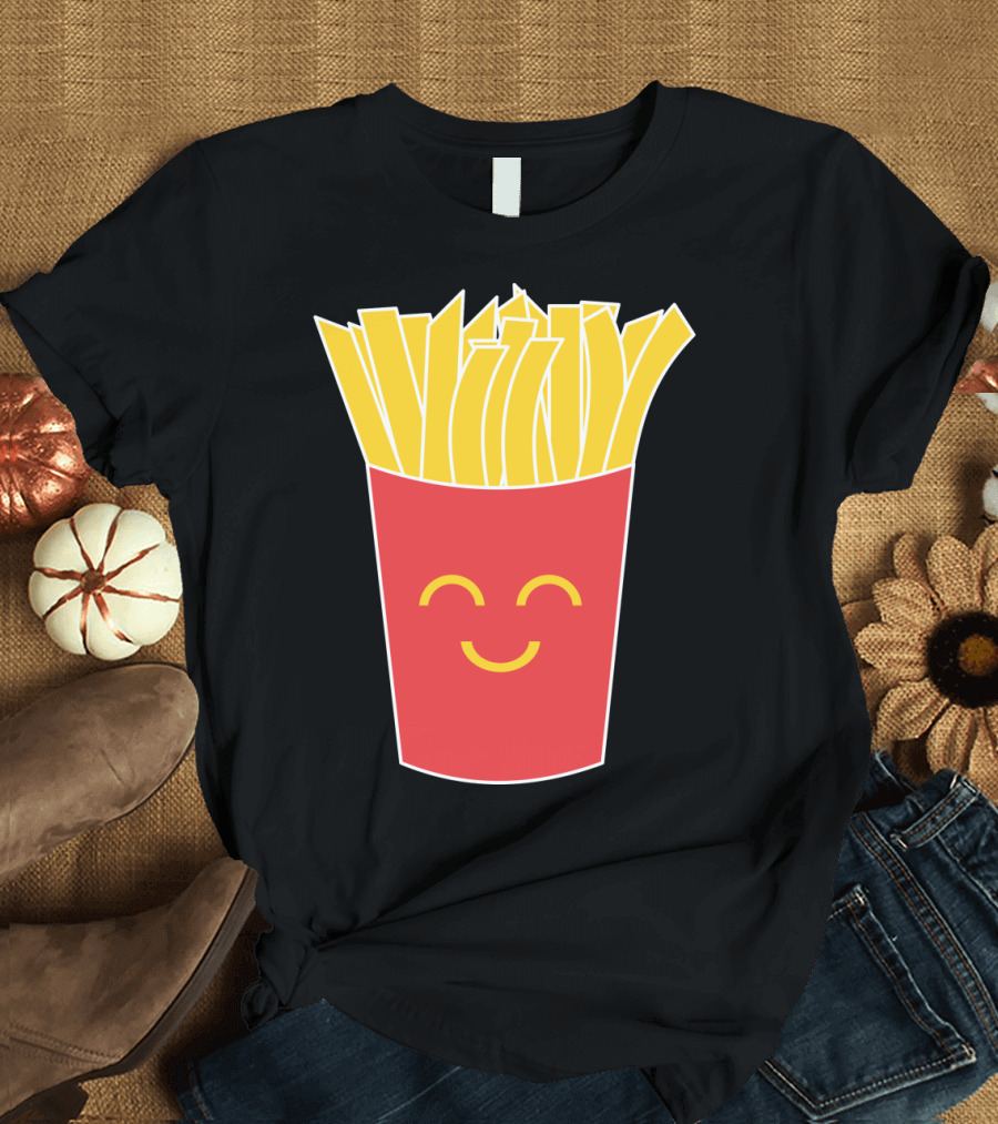 Smiling French Fries Face in Red Box T-Shirt