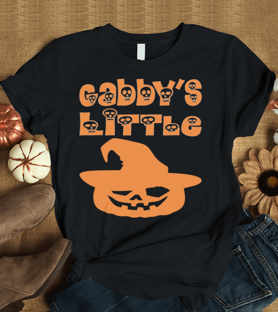 Gabby's Little Pumpkin Halloween Skull Witch Hat T-Shirt