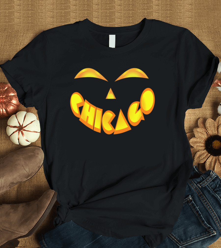 Chicago Jack O' Lantern Pumpkin Face T-Shirt