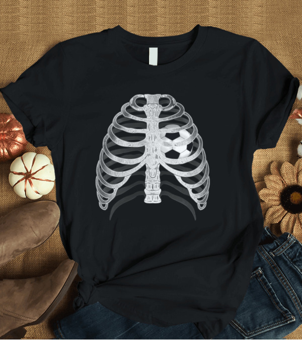T-Shirt: Skeleton X Ray Ribcage with Soccer Ball Heart T-Shirt Skeleton X Ray Ribcage with Soccer Ball Heart T-Shirt