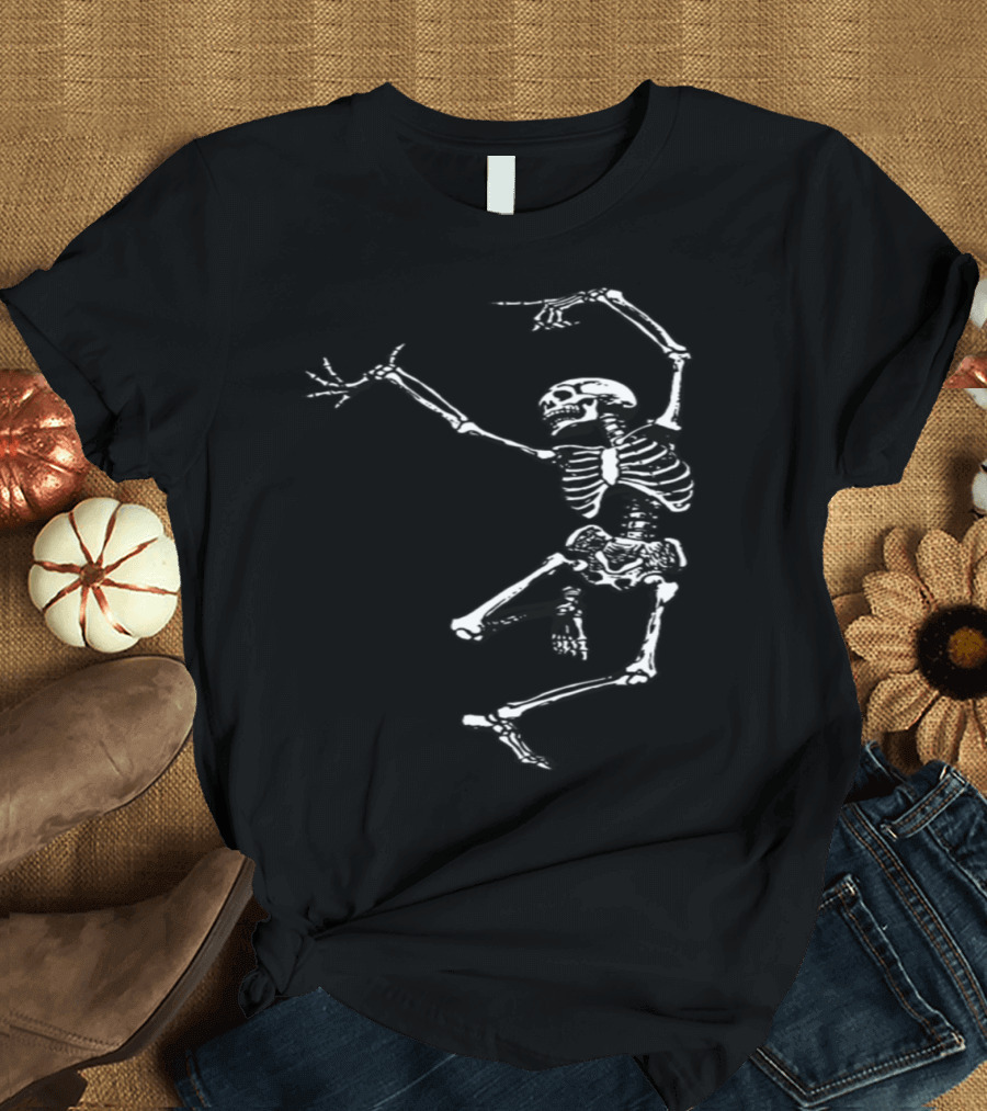Skleton Dance White Skeleton Dancing Pose T-Shirt
