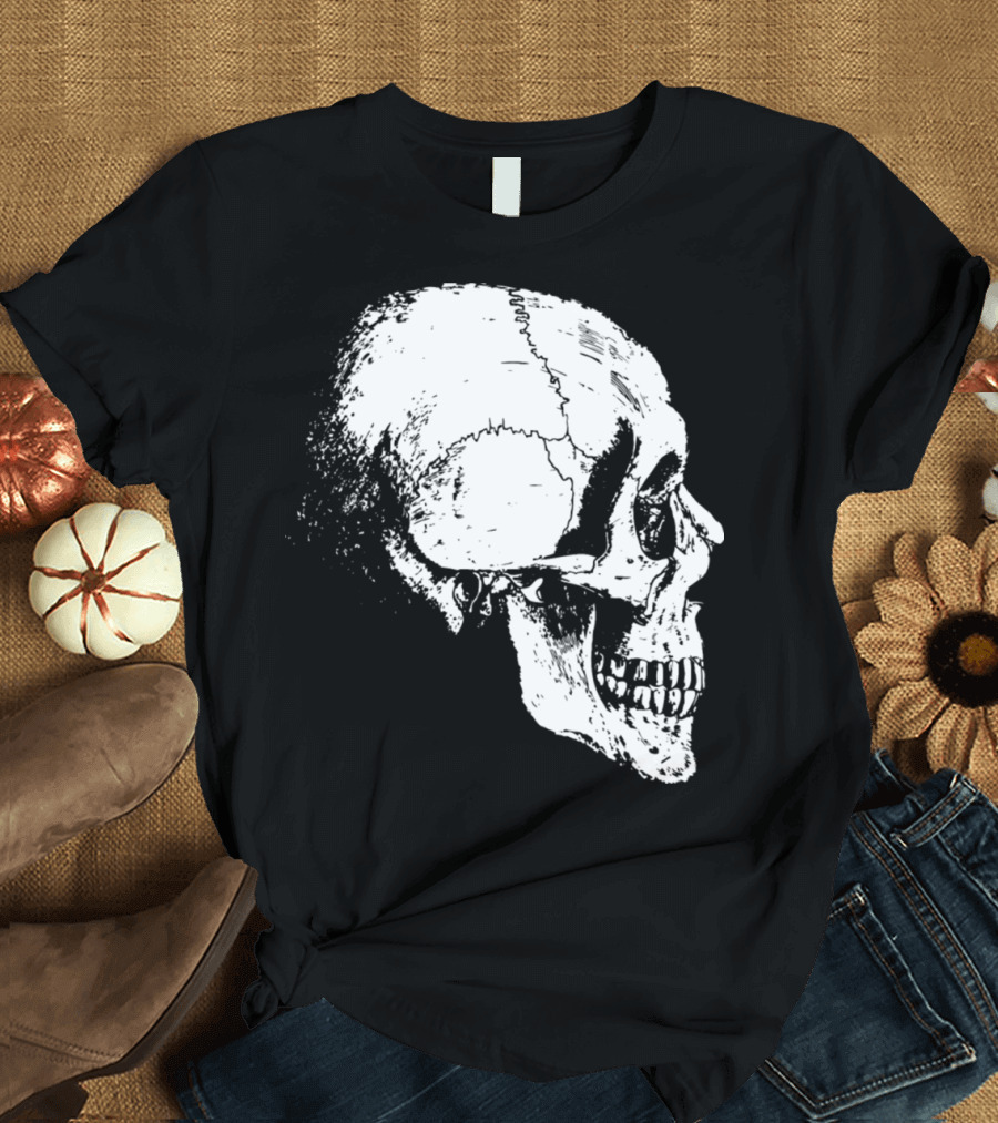 Skeleton Head Skull Side Profile T-Shirt