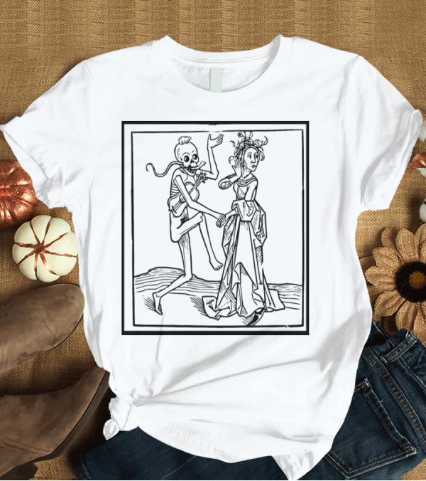 T-Shirt: La Danza de La Muerte Skeleton Dancing with Woman T-Shirt La Danza de La Muerte Skeleton Dancing with Woman T-Shirt