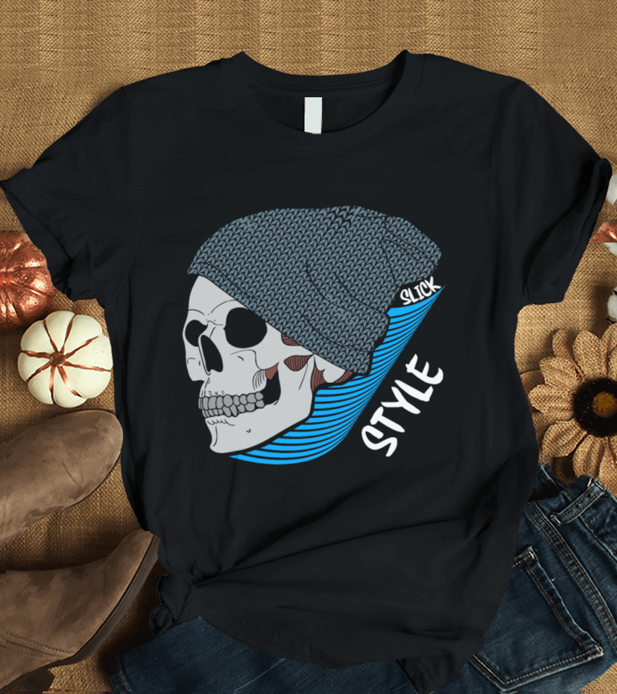 Slick Style Skull Beanie T-Shirt