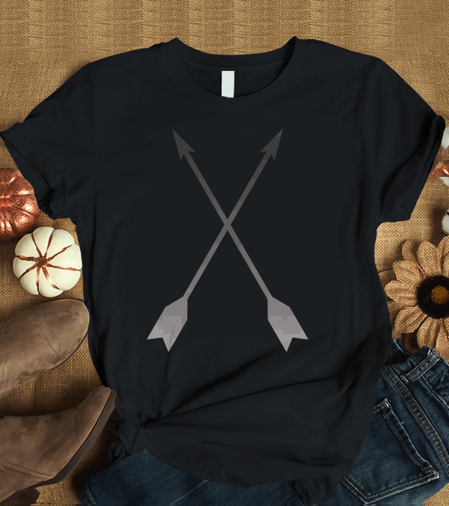 Crossed Gray Arrows on Dark Background Arr0w T-Shirt