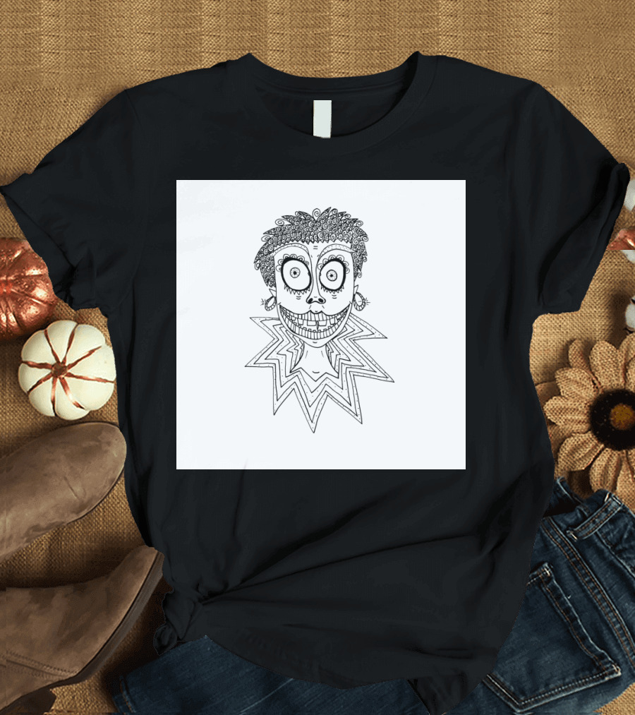 Crazy Face Zigzag Hair Swirls Spiral Eyes T-Shirt