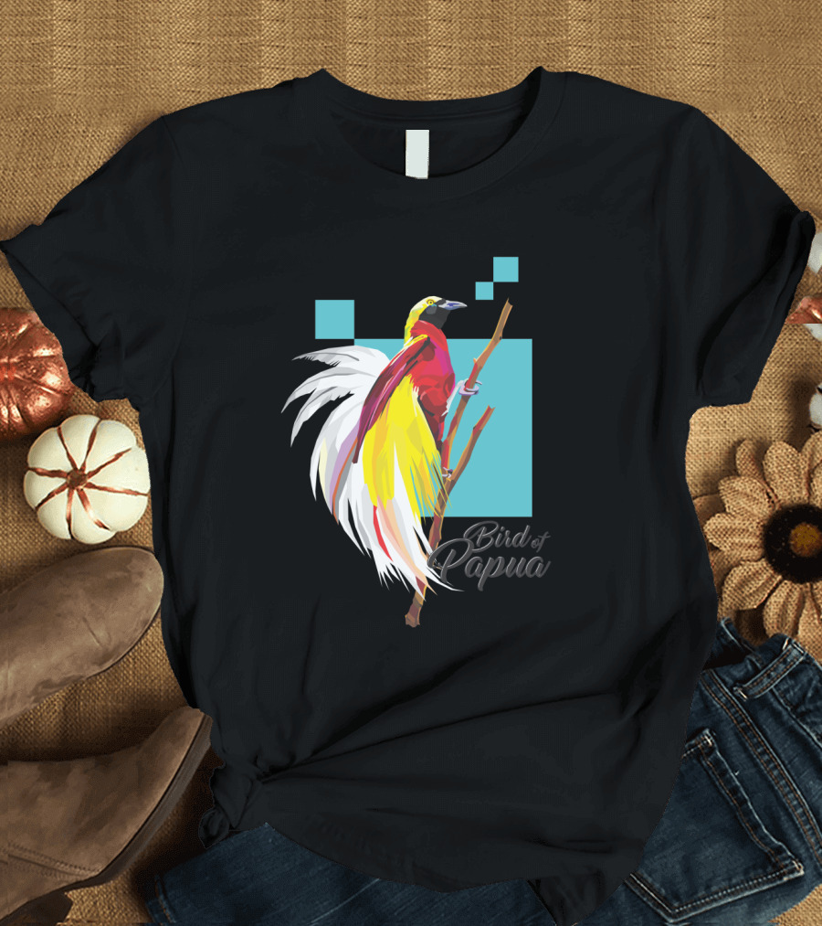 Bird of Papua Save Cendrawasih Vibrant Yellow and Red Papuan Bird T-Shirt