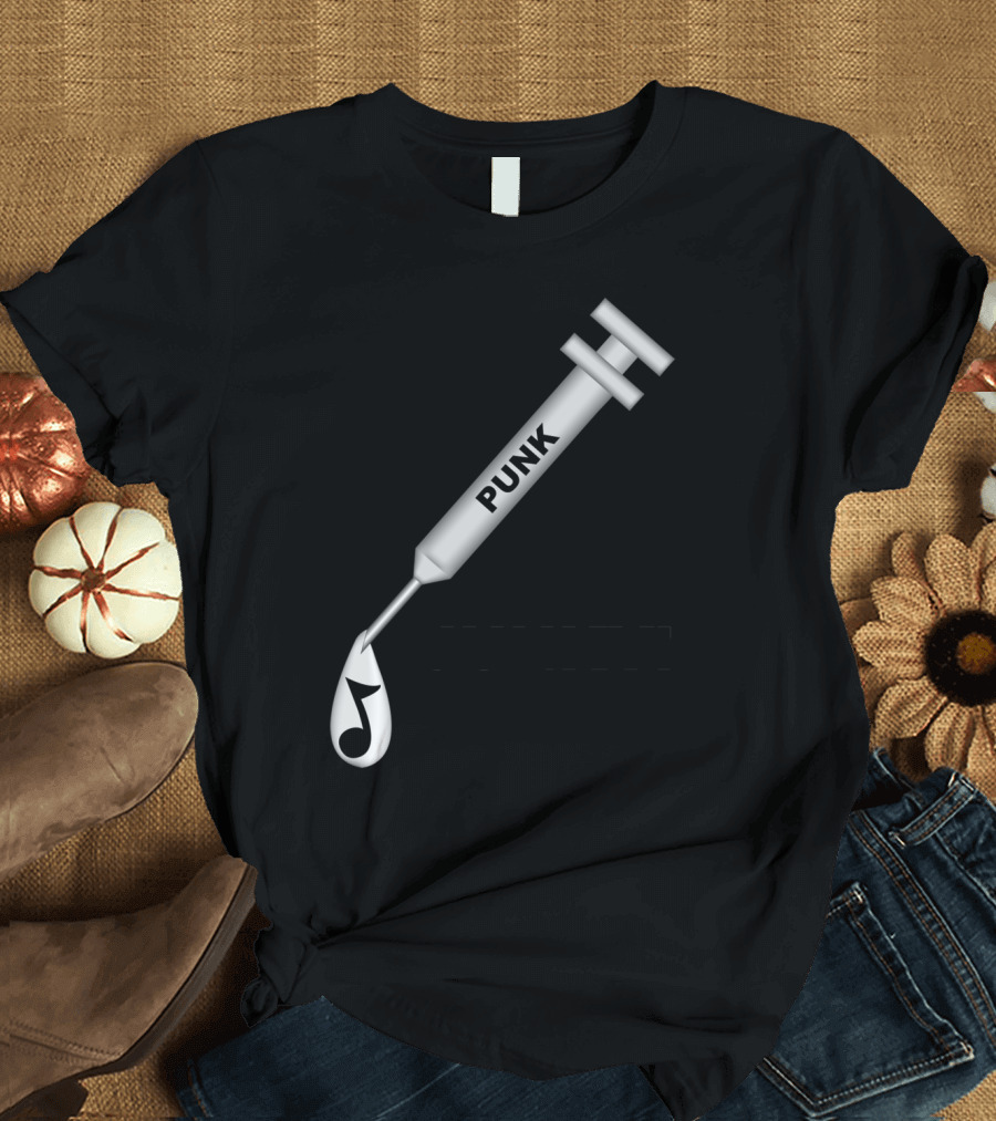 Syringe Punk Note Junky Burst Music T-Shirt
