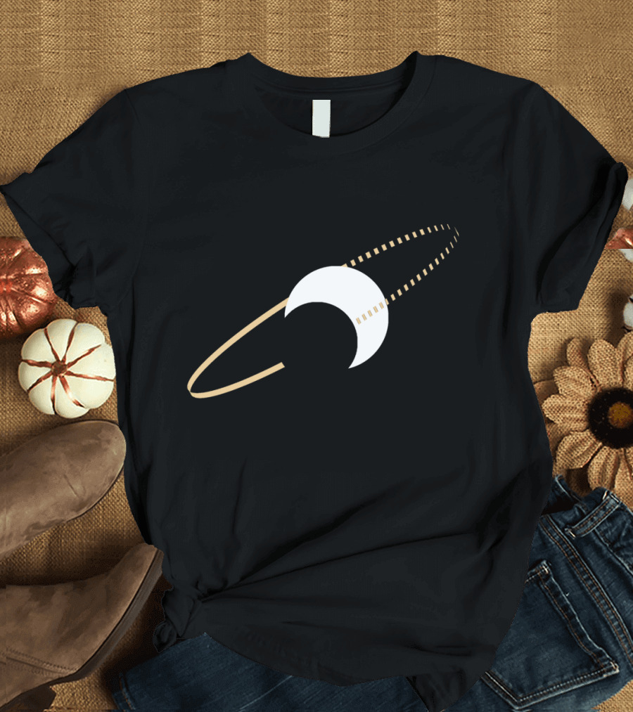 Stupid Planet Behind The Sun Celestial Body With Rings and Eclipse T-Shirt