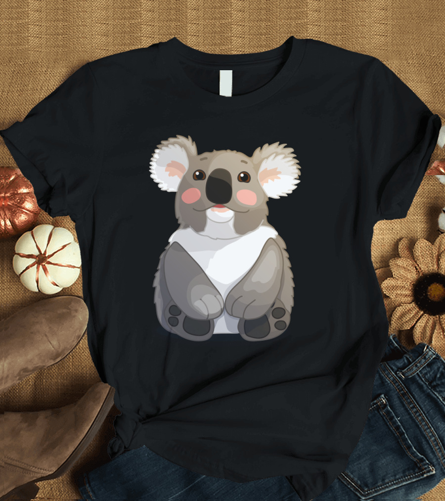 Plump Koala Cute Cartoon Illustration with Chubby Features T-Shirt