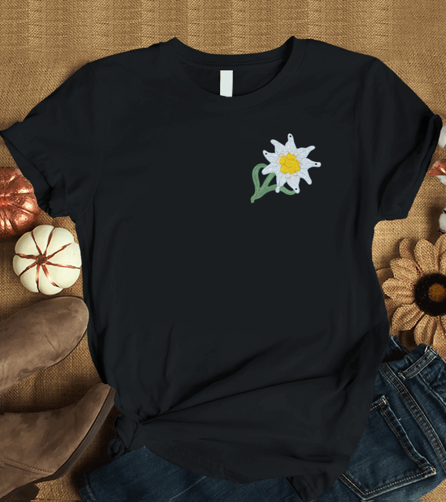 Edelweiss Flower Motif T-Shirt