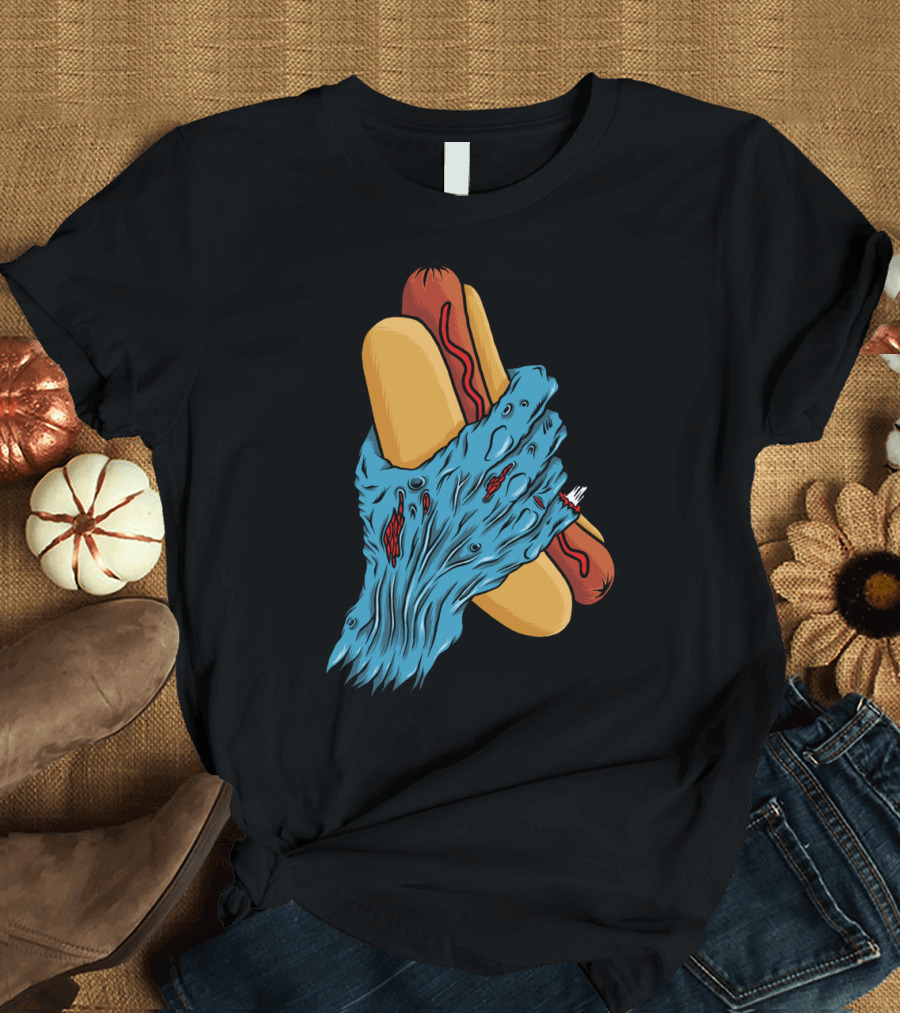 Zombie Hot Dog Hand - Dead Meat T-Shirt