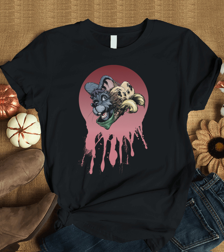 Wretched Things Splatter Creepy Cartoon Character Blended with Horror Elements T-Shirt