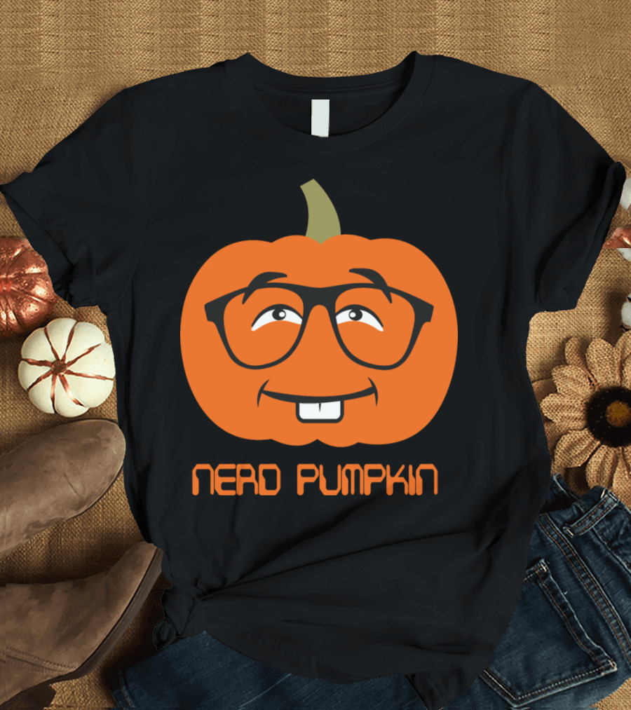 Nerd Pumpkin with Eyeglasses and Buck Teeth T-Shirt