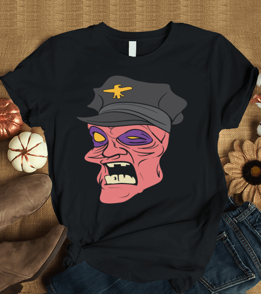Halloween Horror Pilot Monster Zombie Scary Face Cap T-Shirt