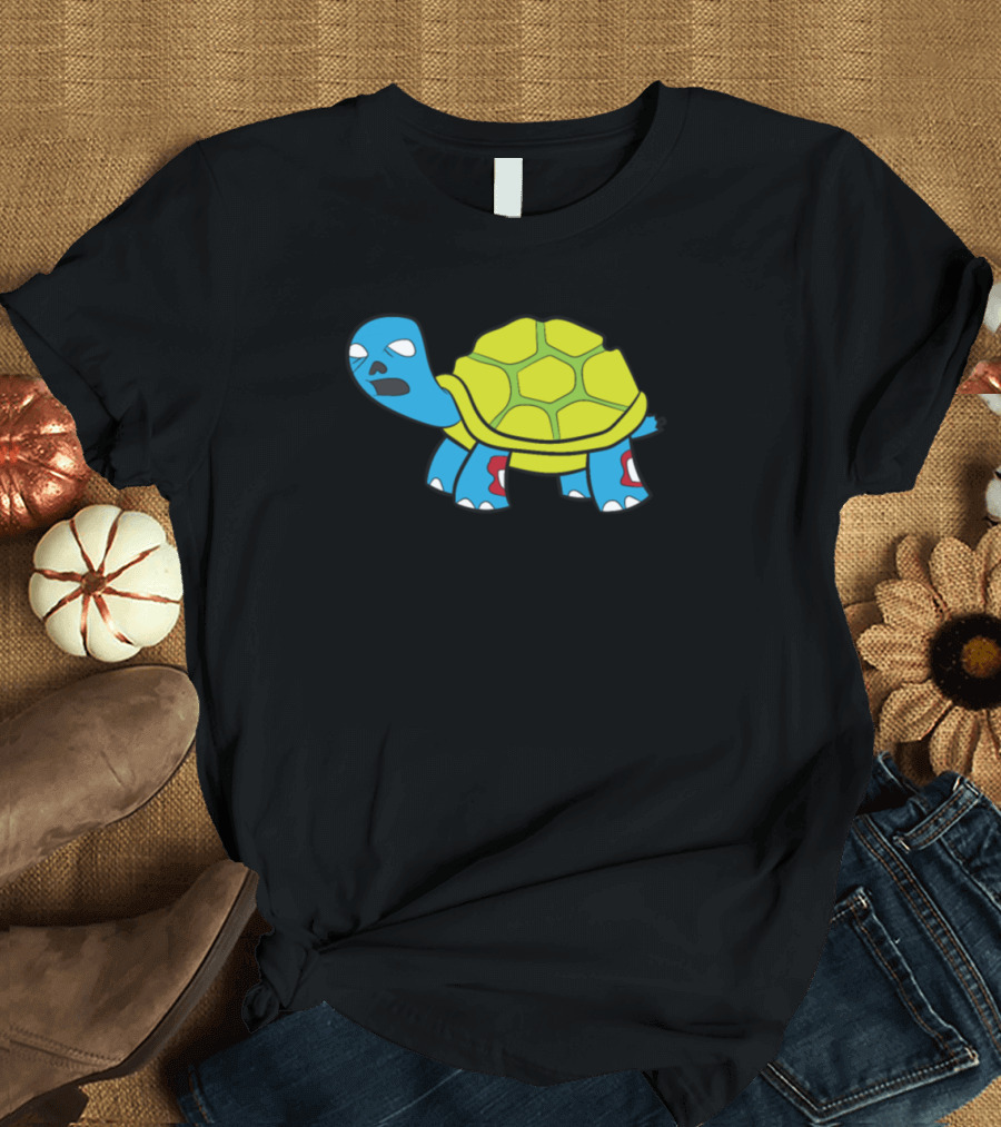 Zombie Turtle Horror Cartoon Green Shell T-Shirt