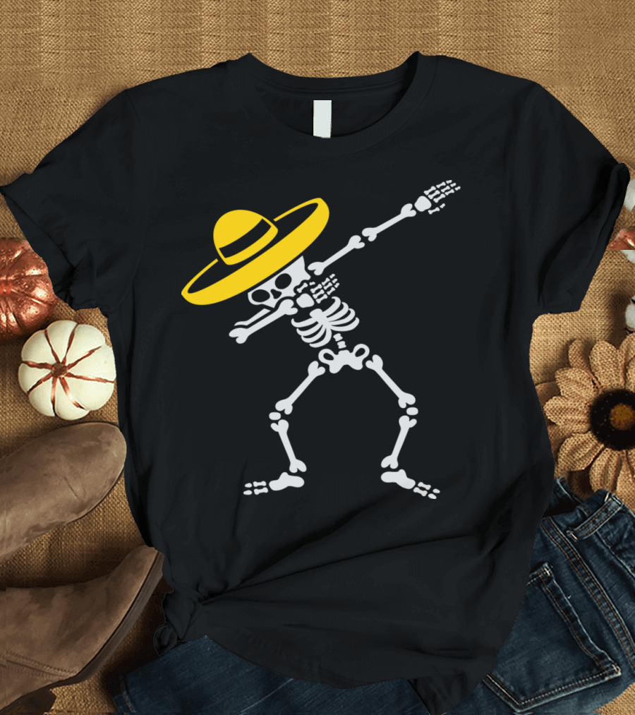 Dab Skeleton Día de Muertos Sombrero Dance T-Shirt