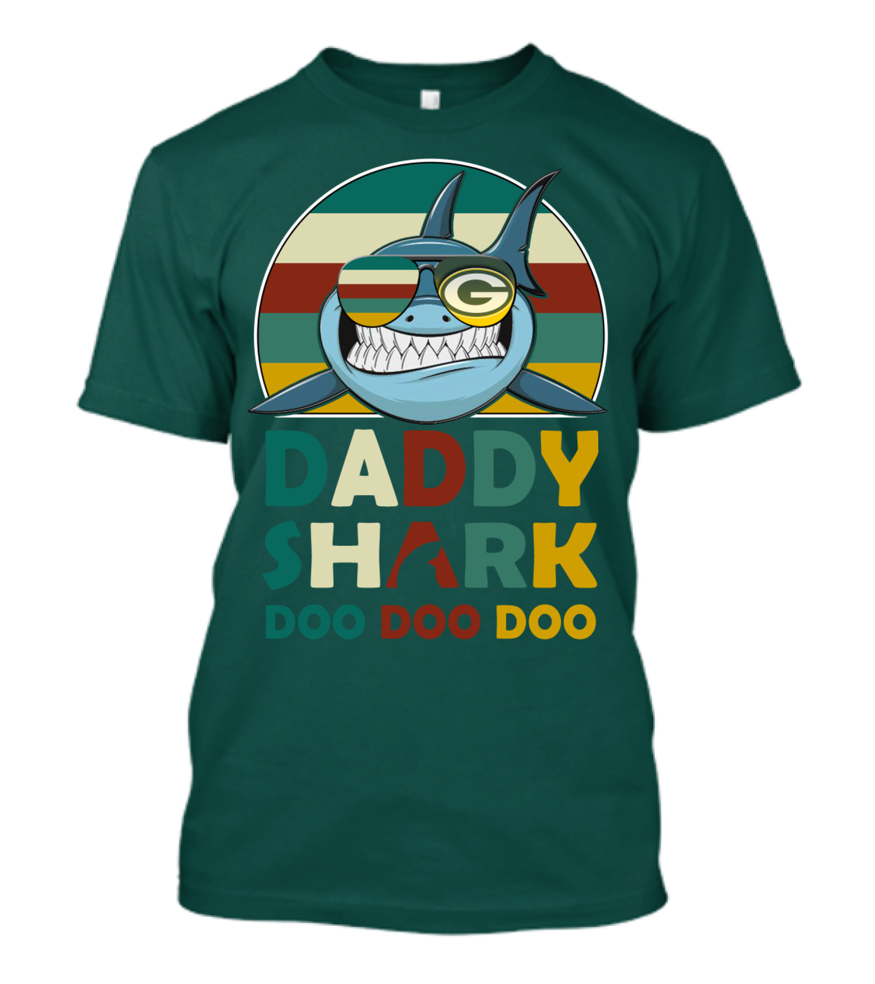 Daddy Shark Green Bay Packers Doo Doo Doo T-Shirt