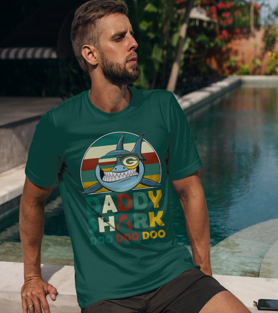 Daddy Shark Green Bay Packers Doo Doo Doo T-Shirt