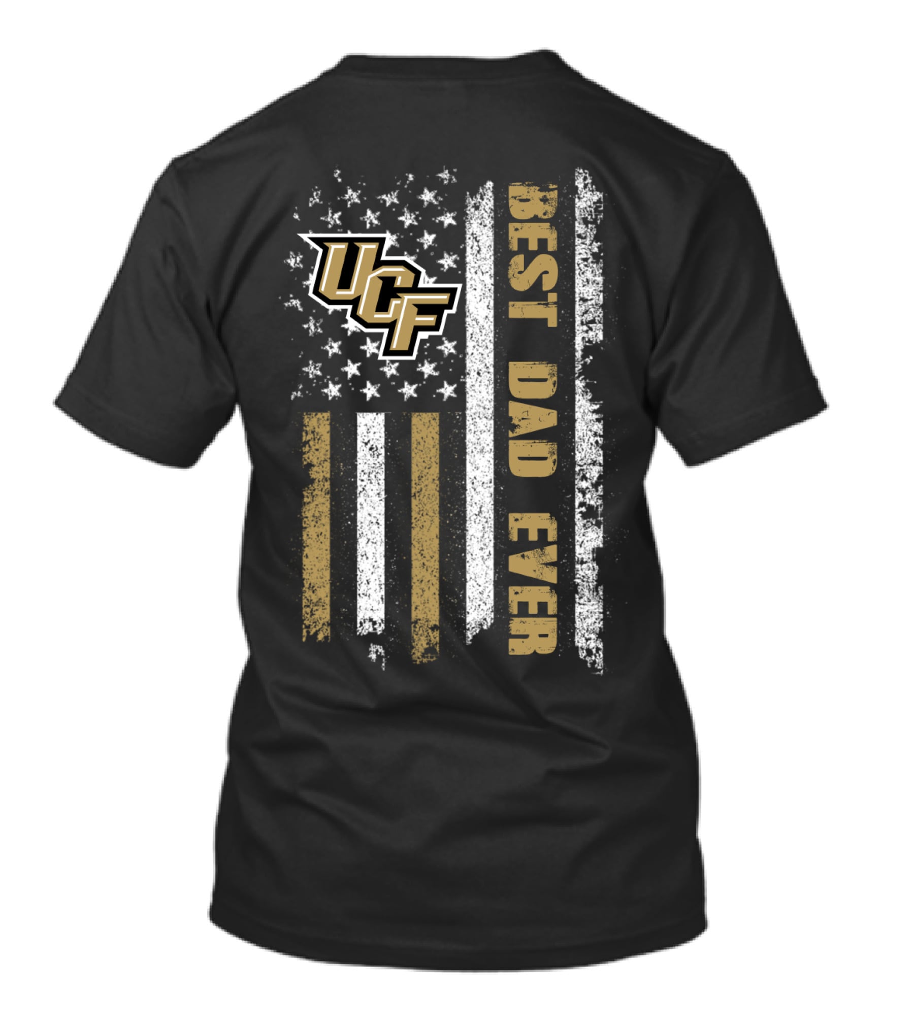 Ucf Best Dad Ever American Flag Grunge Style T-Shirt
