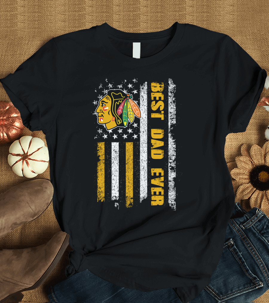 Best Dad Ever Vintage Flag And Native Head T-Shirt