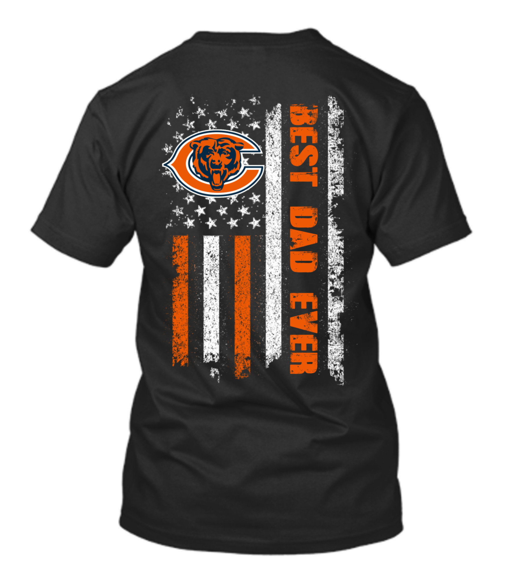 Chicago Bears Best Dad Ever American Flag T-Shirt