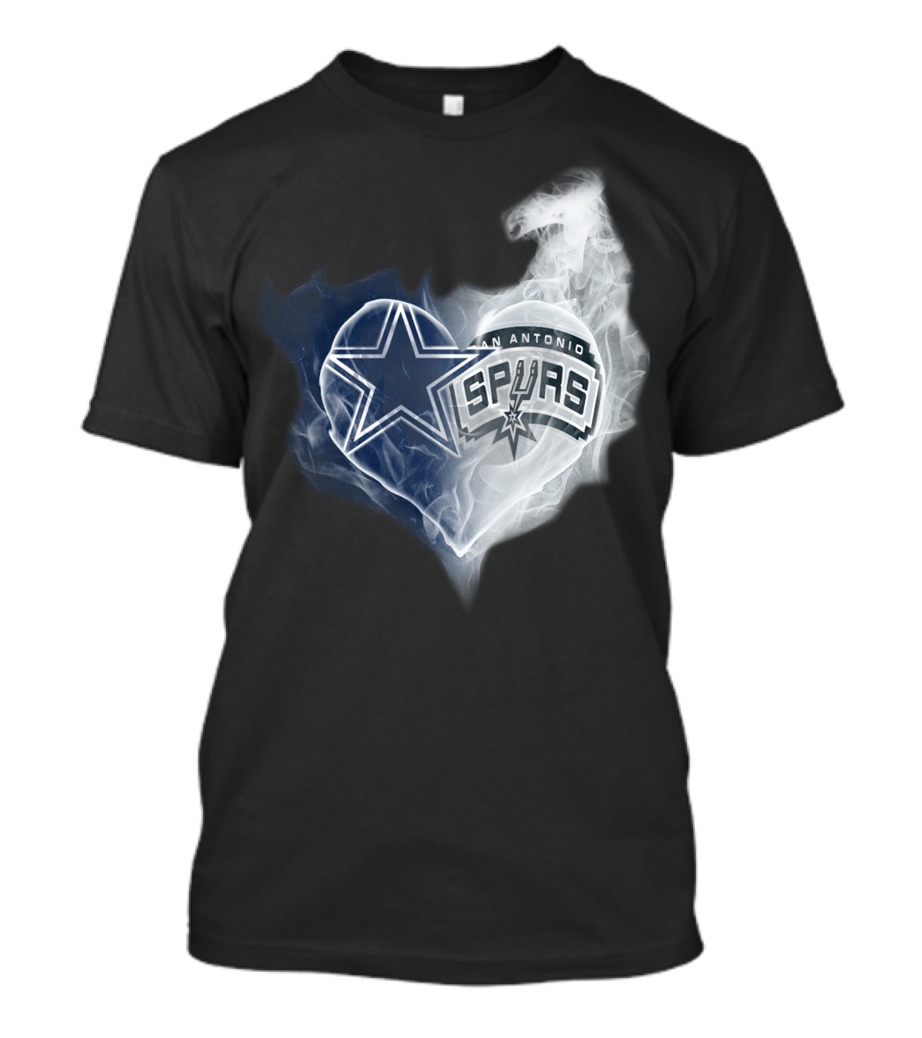 Dallas Cowboys San Antonio Spurs Heart Smoke T-Shirt