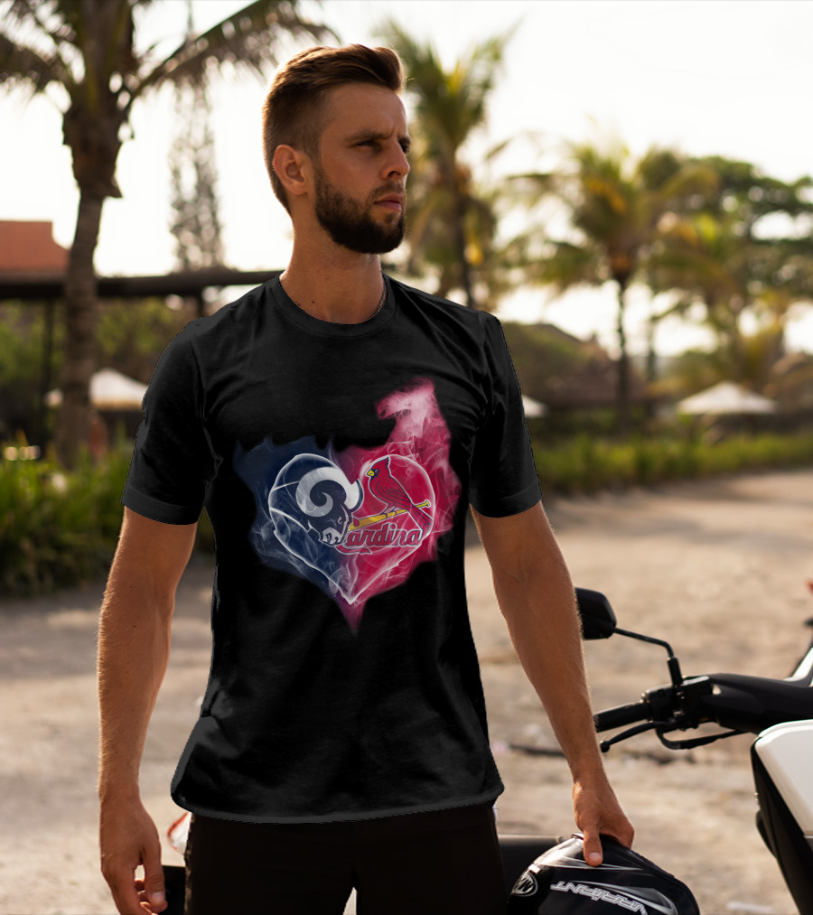 Rams Cardinals Heart Fusion T-Shirt