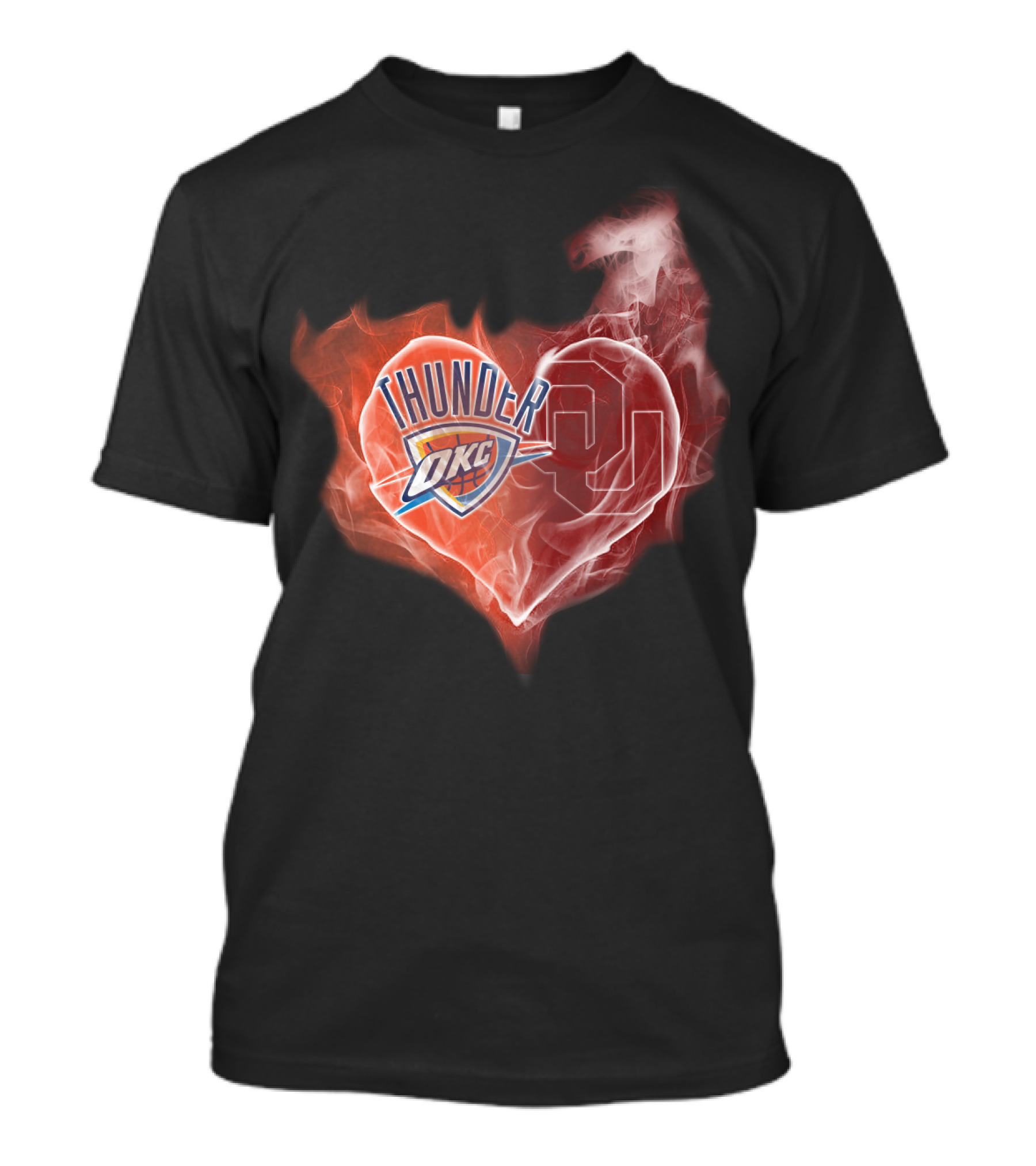 Oklahoma City Thunder Heart Ou Smoke T-Shirt