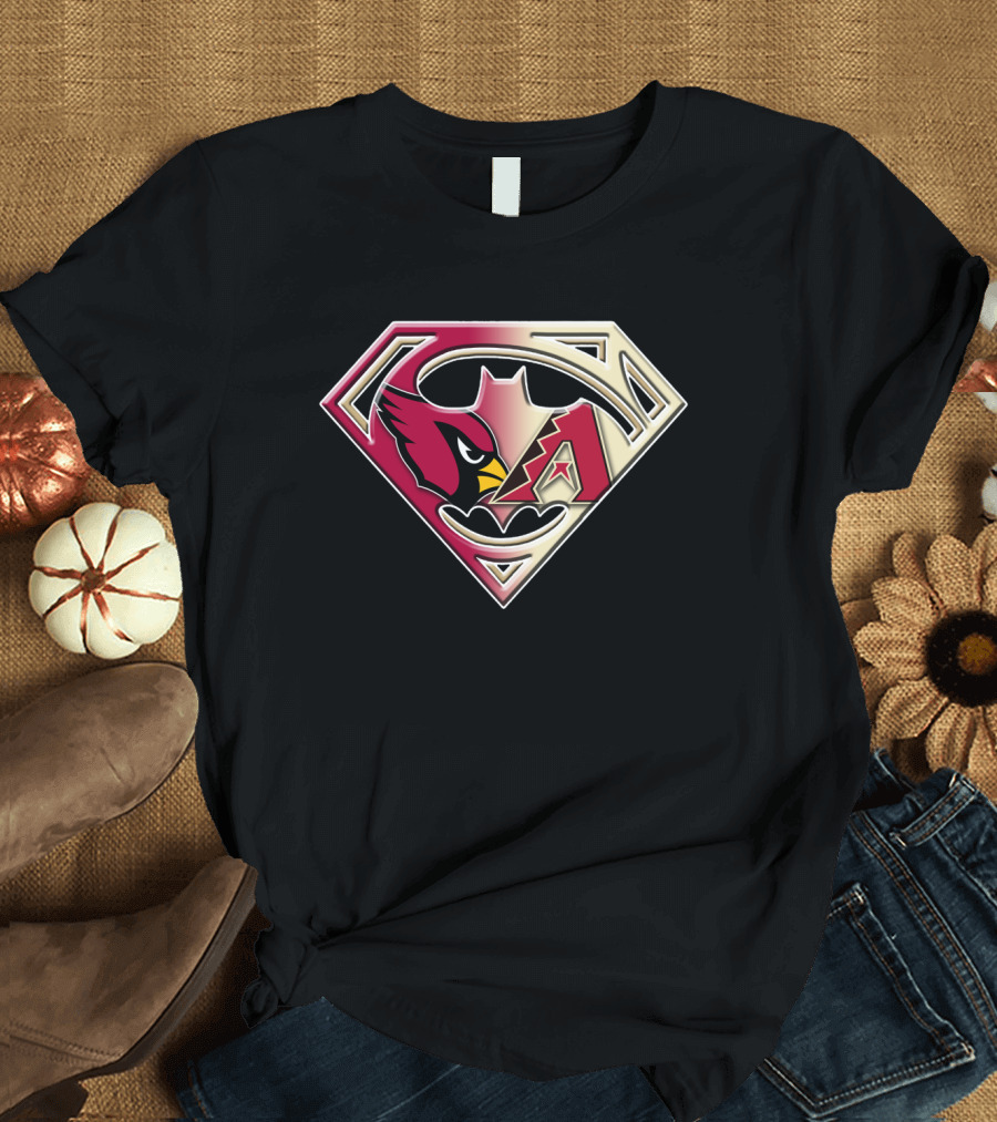 Arizona Cardinals Diamondbacks Superman Logo Fusion T-Shirt