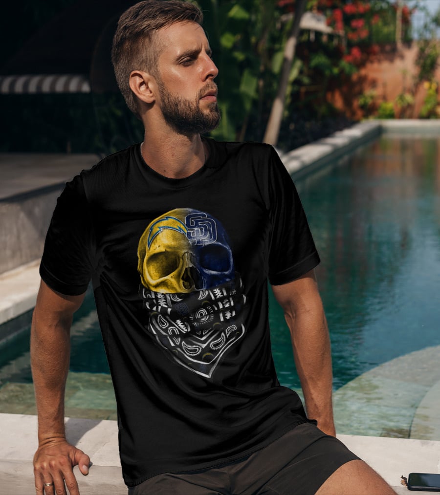 Chargers Padres Skull Bandana T-Shirt