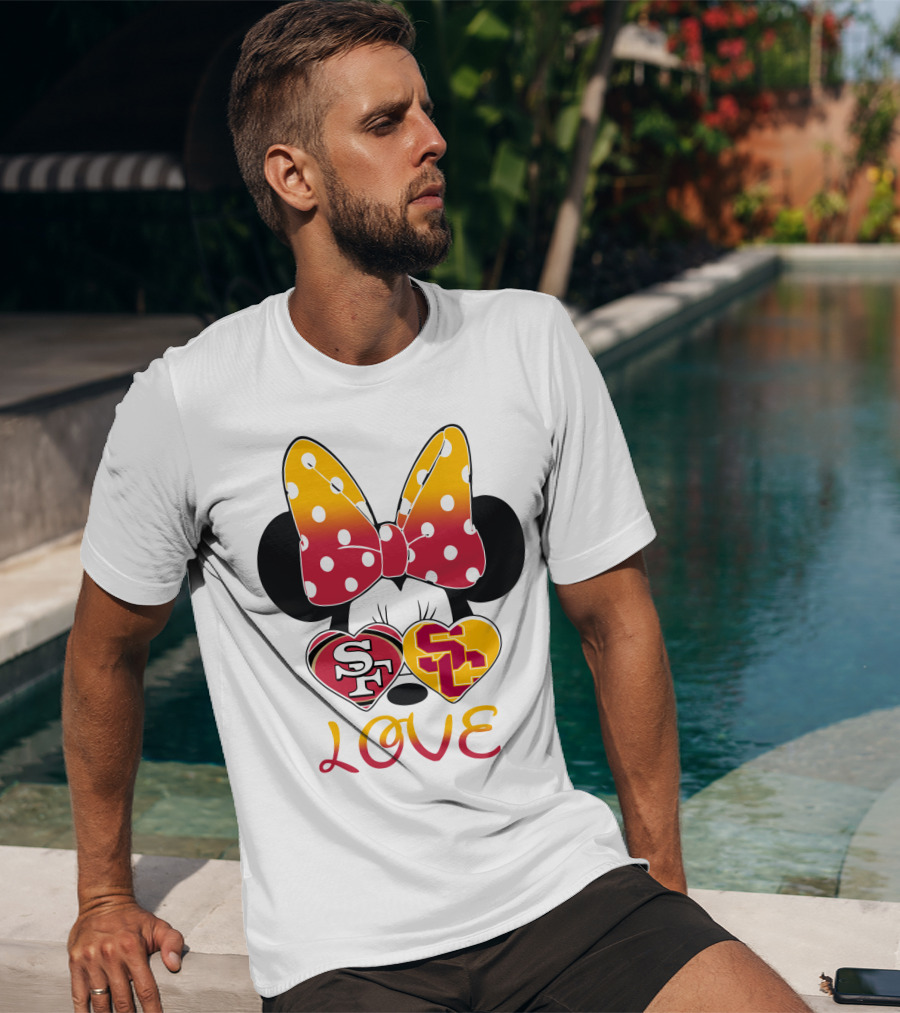 Sf Sc Love Minnie Mouse Bow And Hearts T-Shirt