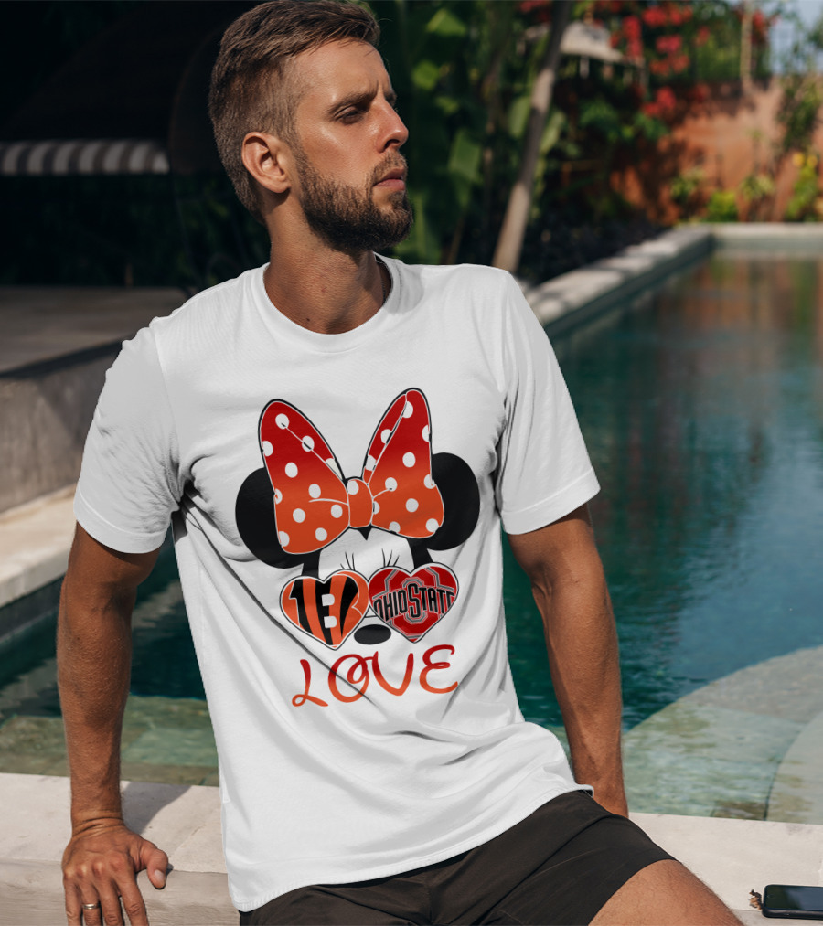 Minnie Mouse Bengals Ohio State Love T-Shirt