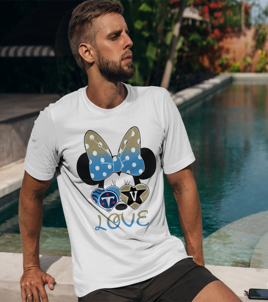 Love Tennessee Titans Vanderbilt Minnie Bow T-Shirt