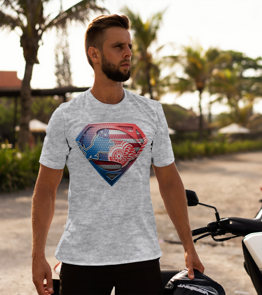 Superman Detroit Red Wings Logo Shield 074 T-Shirt