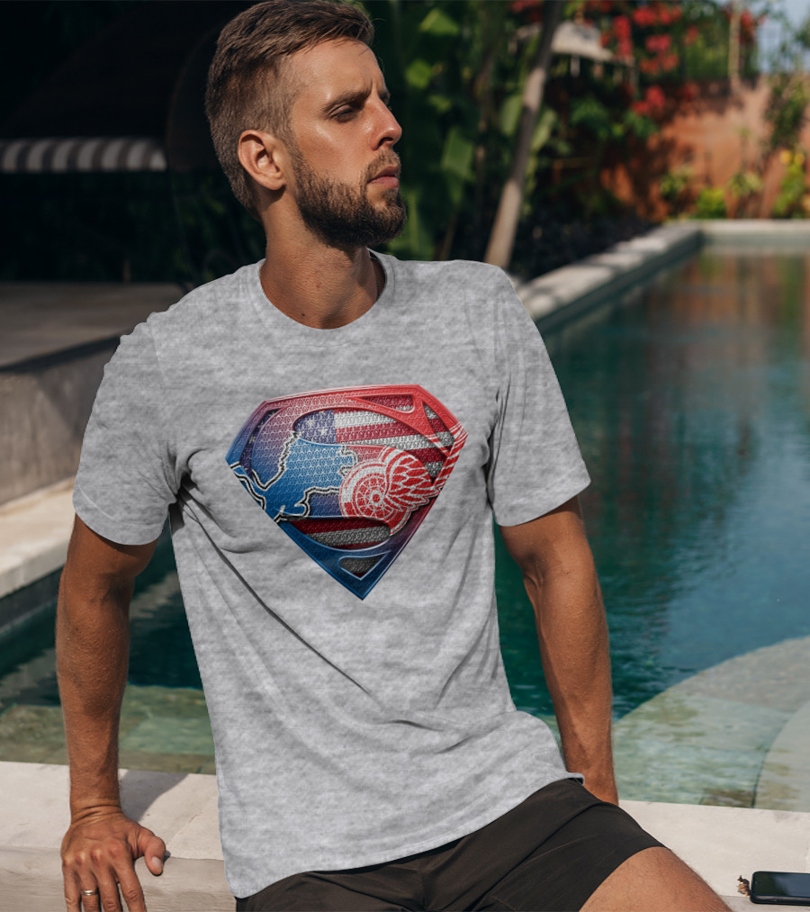 Superman Detroit Red Wings Logo Shield 074 T-Shirt