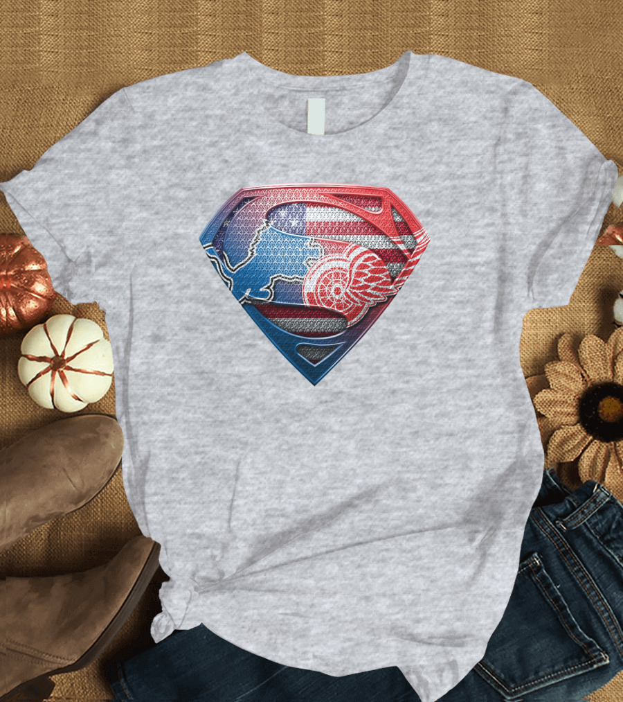 Superman Detroit Red Wings Logo Shield 074 T-Shirt
