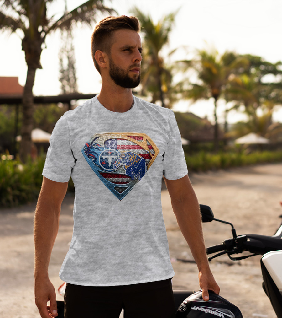 Memphis Tigers American Flag Superman Shield T-Shirt
