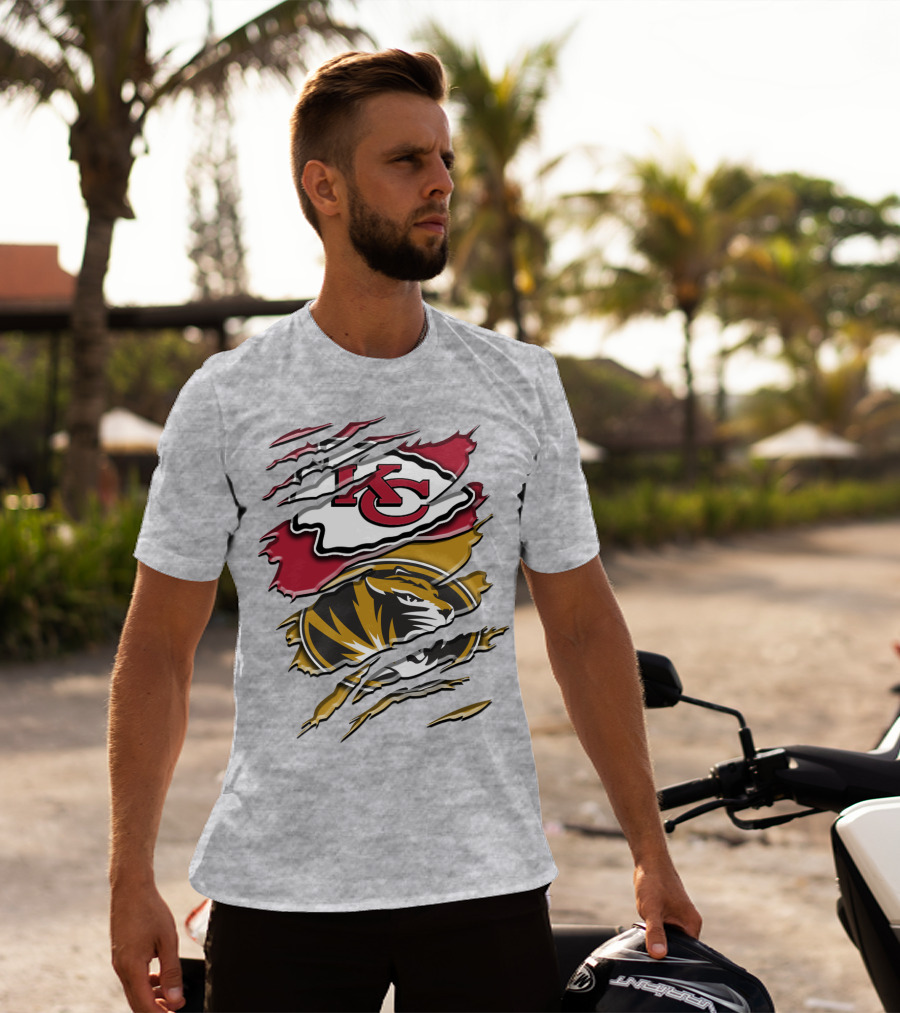 Kansas City Chiefs And Missouri Tigers Claw Logo Rah 039 T-Shirt