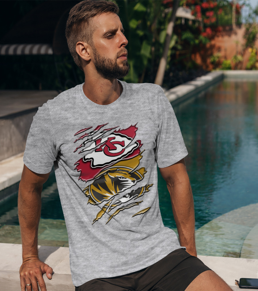 Kansas City Chiefs And Missouri Tigers Claw Logo Rah 039 T-Shirt