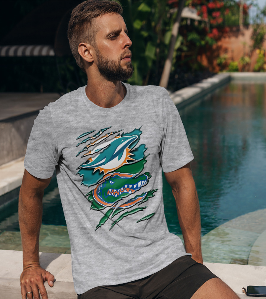 Rah Miami Dolphins Florida Gators Rip T-Shirt