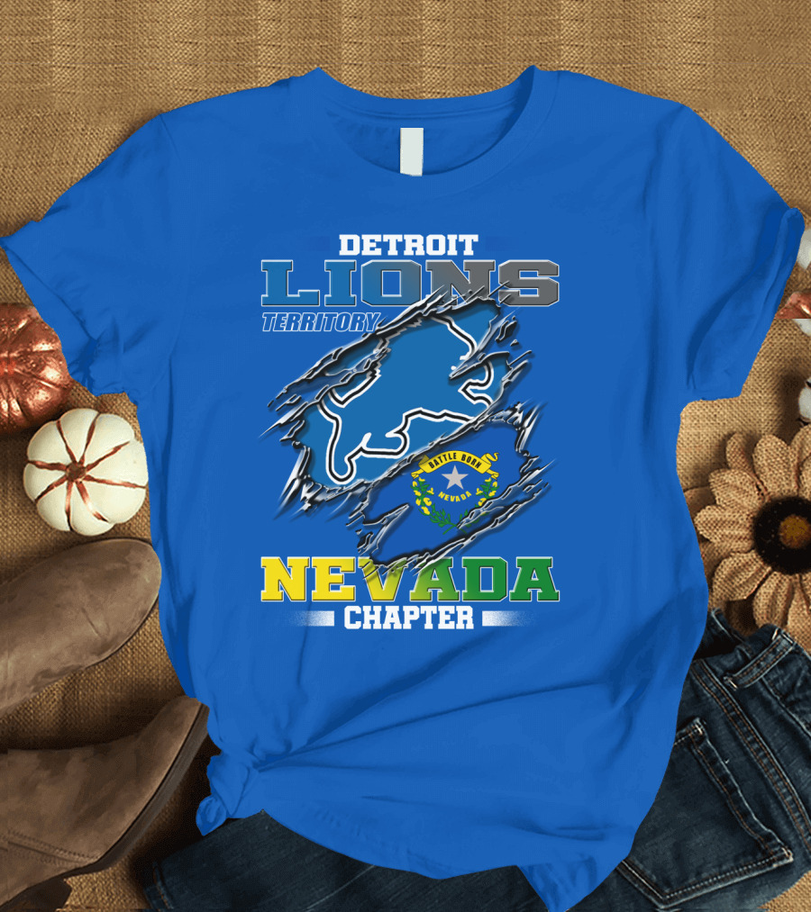 DETROIT LIONS TERRITORY NEVADA CHAPTER BATTLE BORN T-Shirt