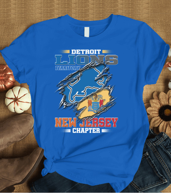 T-Shirt: DETROIT LIONS TERRITORY NEW JERSEY CHAPTER T-Shirt DETROIT LIONS TERRITORY NEW JERSEY CHAPTER T-Shirt