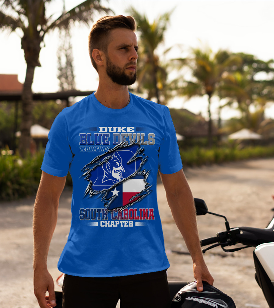 Duke Blue Devils Territory South Carolina Chapter Texas Flag T-Shirt
