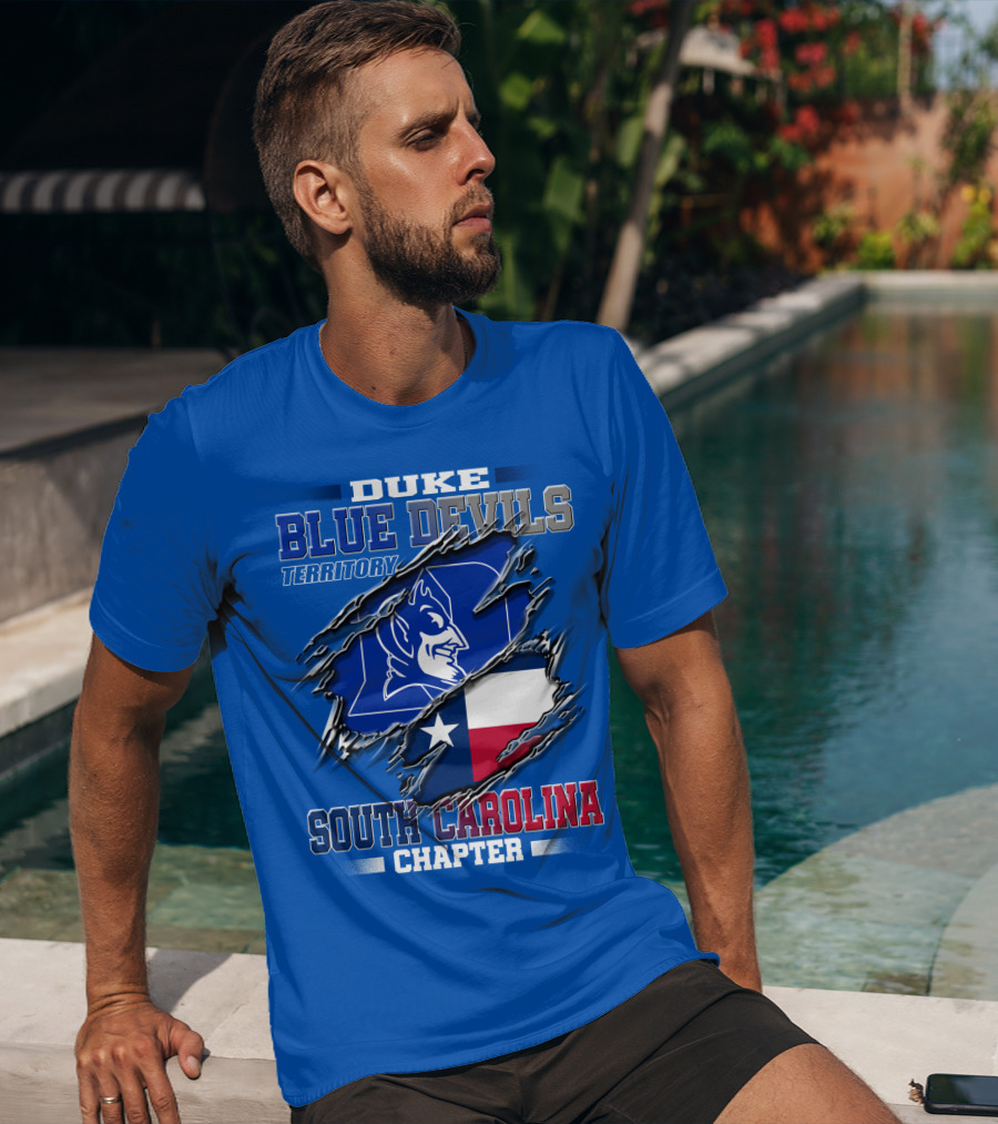Duke Blue Devils Territory South Carolina Chapter Texas Flag T-Shirt