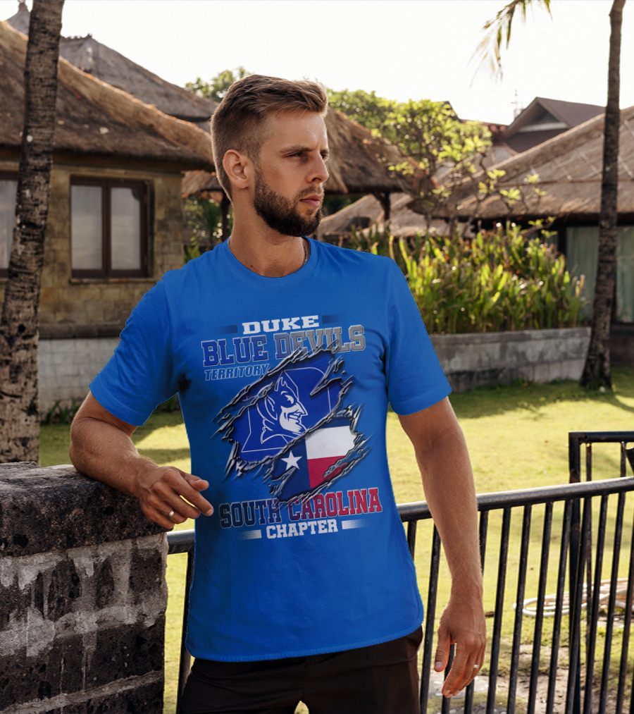 Duke Blue Devils Territory South Carolina Chapter Texas Flag T-Shirt